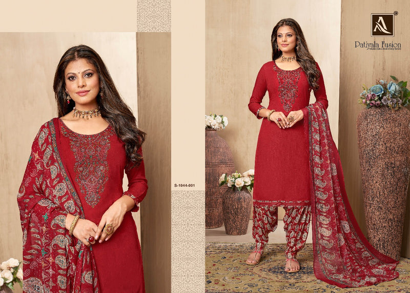 Alok Suit Patiyala Fusion Rayon With Embroidery Work Stylish Designer Pakistani Salwar Kameez