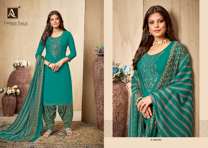 Alok Suit Patiyala Fusion Rayon With Embroidery Work Stylish Designer Pakistani Salwar Kameez