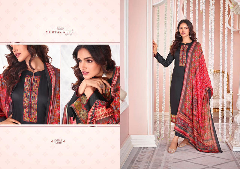 Mumtaz Arts Patola Jam Satin Embroidered Party Wear Salwar Suits