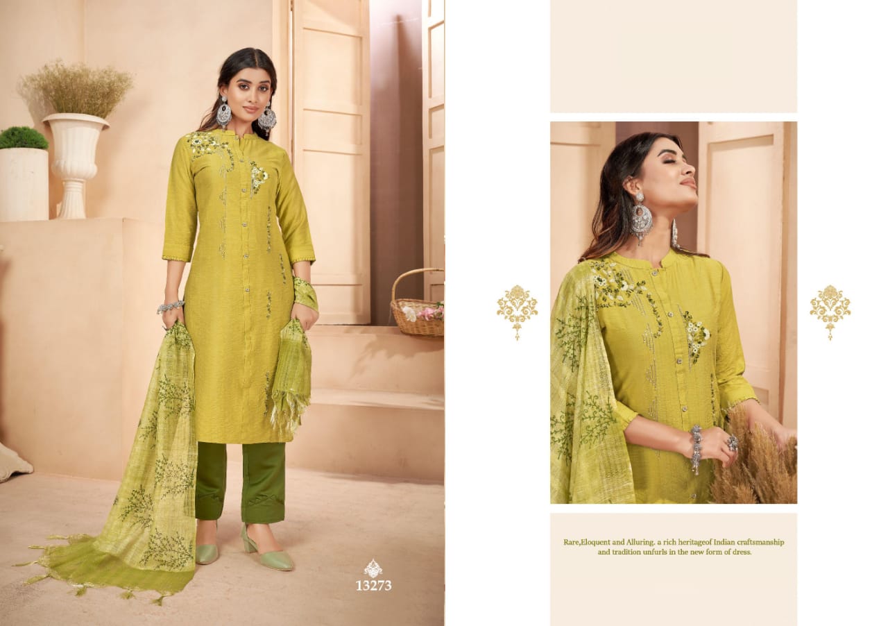 Kalaroop Kajree Fashion Pentonic Fancy Designer Party Wear Heavy Embroidered Kurtis With Bottom & Dupatta