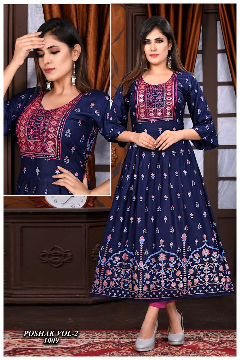 Beauty Queen Poshak Vol 2 Rayon With Heavy Printed Stylish Designer Party Wear Casual Look Kurti