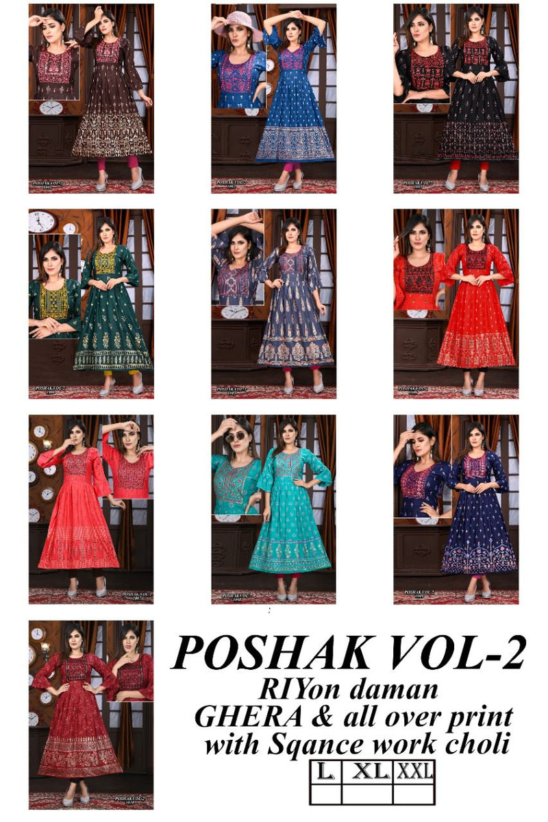 Beauty Queen Poshak Vol 2 Rayon With Heavy Printed Stylish Designer Party Wear Casual Look Kurti