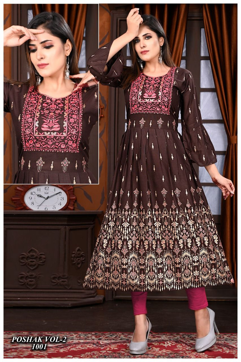 Beauty Queen Poshak Vol 2 Rayon With Heavy Printed Stylish Designer Party Wear Casual Look Kurti