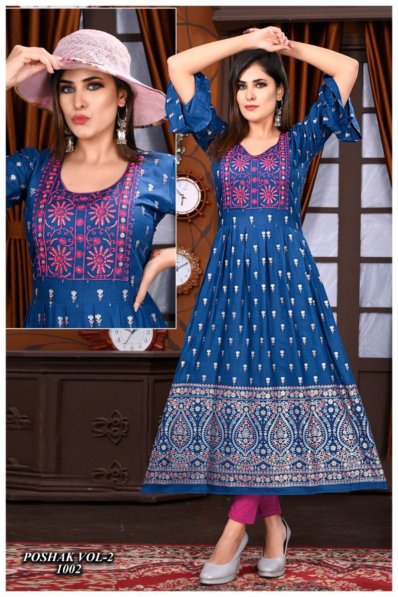 Beauty Queen Poshak Vol 2 Rayon With Heavy Printed Stylish Designer Party Wear Casual Look Kurti