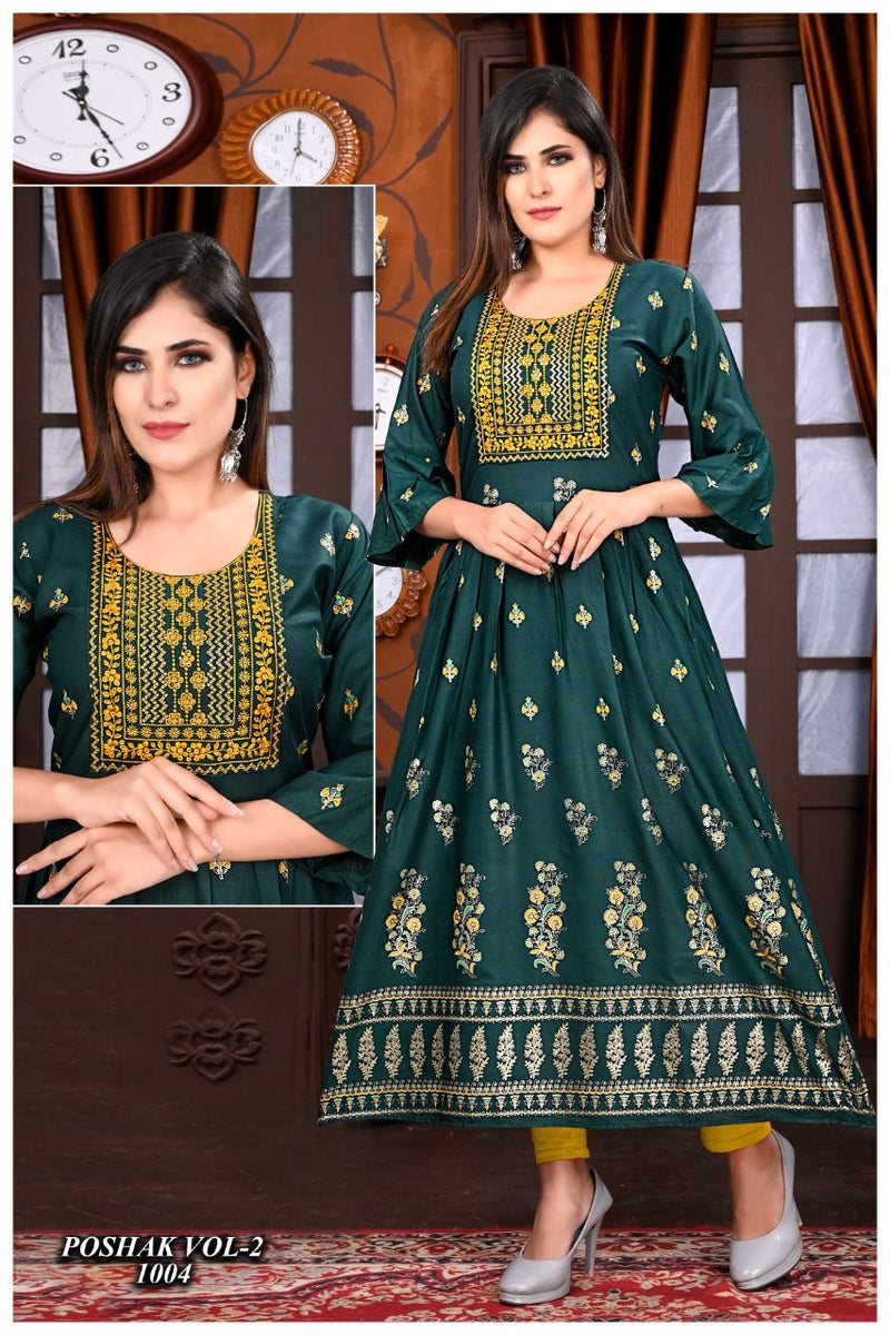 Beauty Queen Poshak Vol 2 Rayon With Heavy Printed Stylish Designer Party Wear Casual Look Kurti