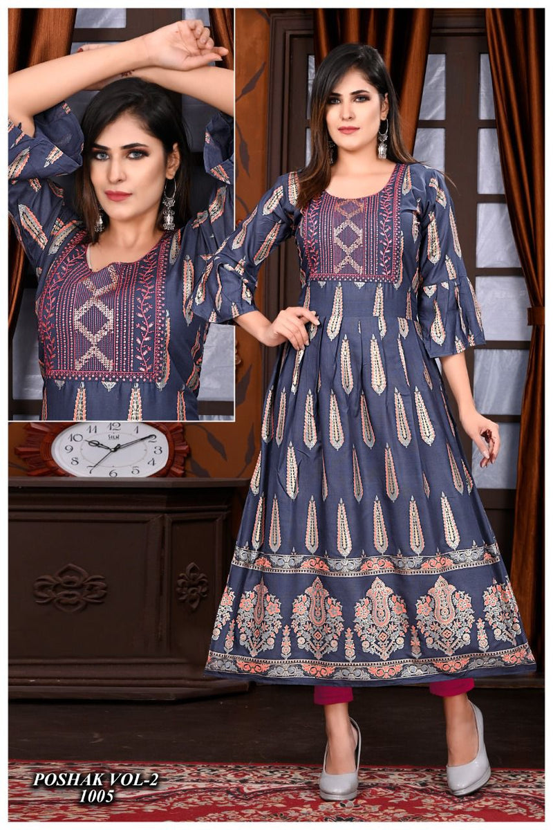 Beauty Queen Poshak Vol 2 Rayon With Heavy Printed Stylish Designer Party Wear Casual Look Kurti