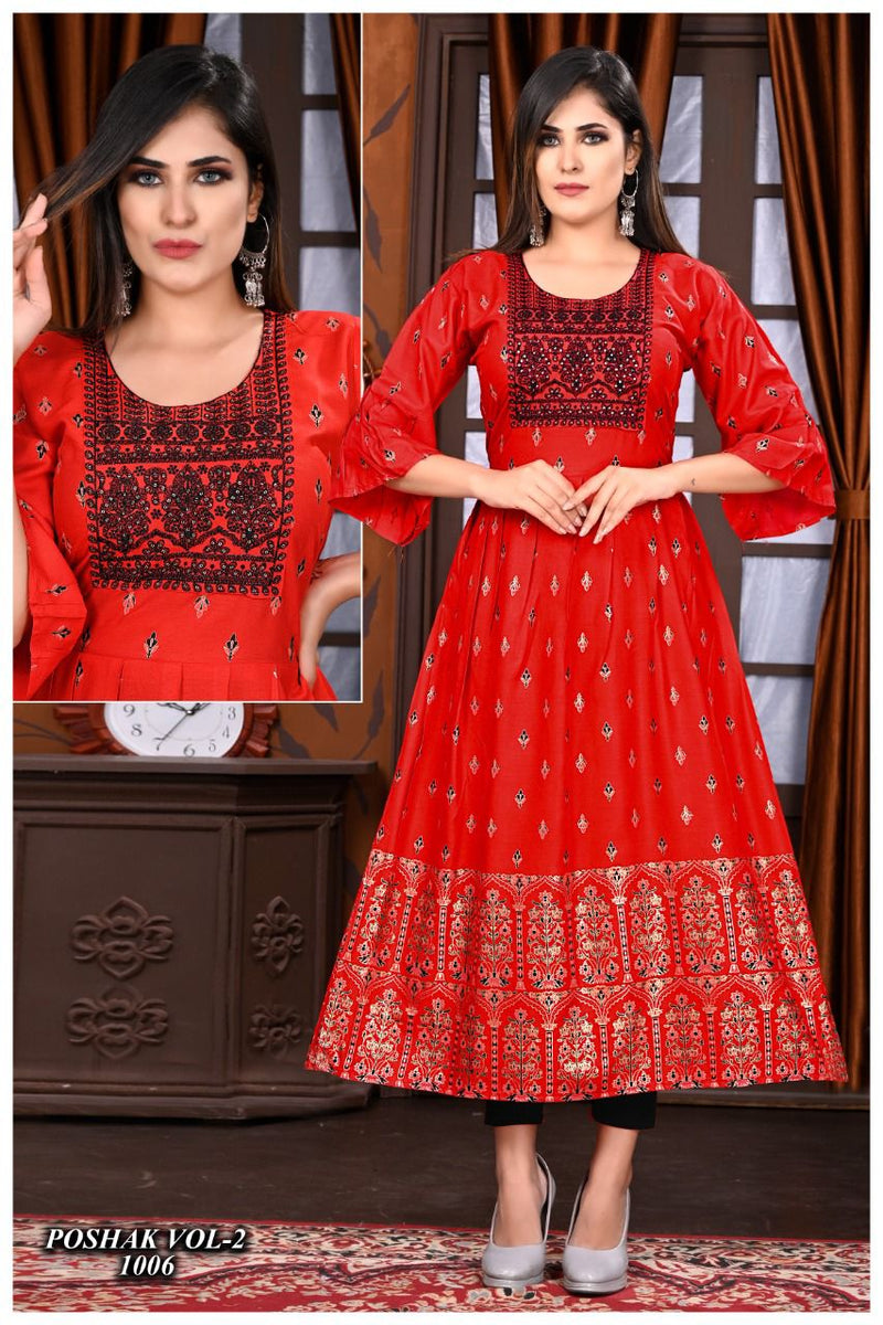 Beauty Queen Poshak Vol 2 Rayon With Heavy Printed Stylish Designer Party Wear Casual Look Kurti