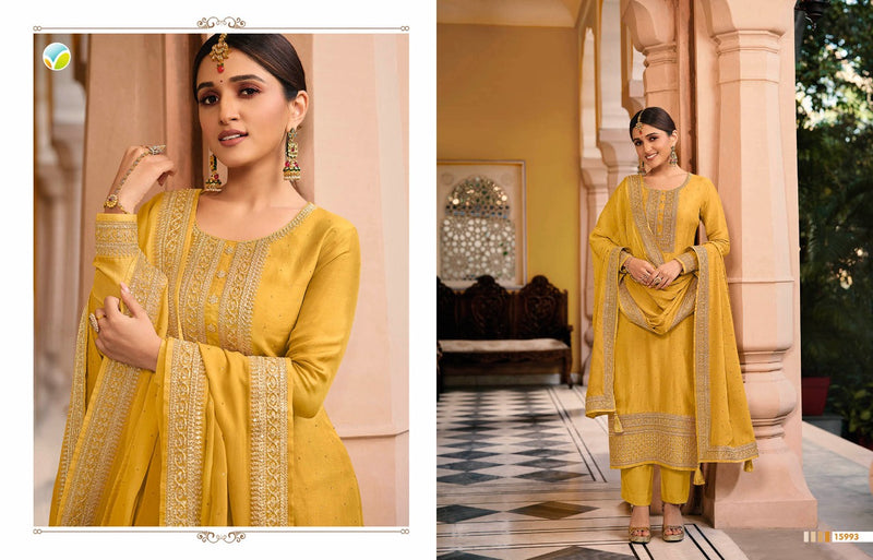 Vinay Fashion Kaseesh Preeyal Dola Silk Heavy Embroidered Wedding Wear Salwar Suits