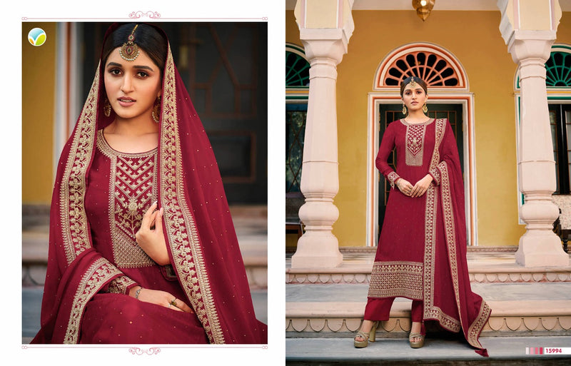 Vinay Fashion Kaseesh Preeyal Dola Silk Heavy Embroidered Wedding Wear Salwar Suits