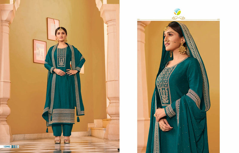 Vinay Fashion Kaseesh Preeyal Dola Silk Heavy Embroidered Wedding Wear Salwar Suits