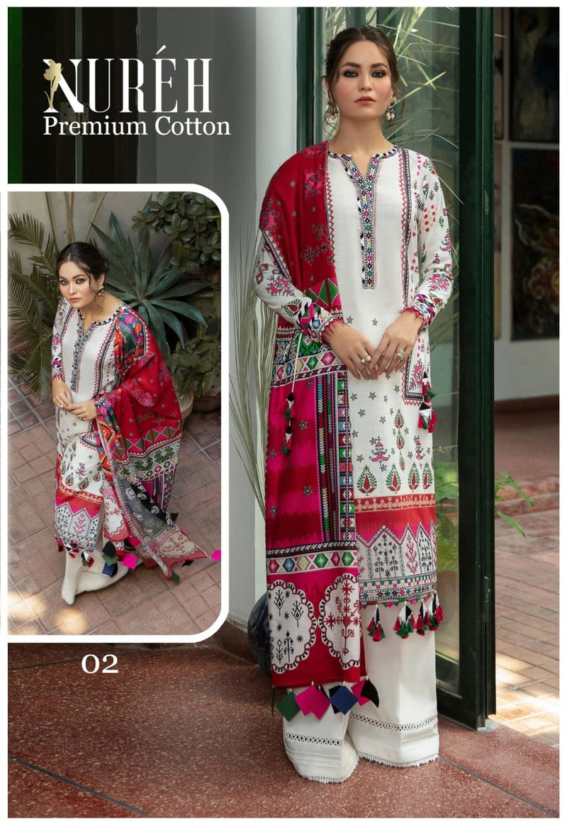 Nureh Premium Cotton Vol 1 Cotton Fancy Pakistani Style Festive Wear Salwar Suits