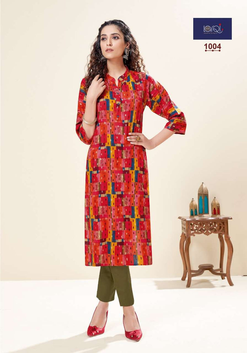 Suryajyoti Prisha Vol 1 Rayon Foil Printed Fancy Casual Wear Kurtis