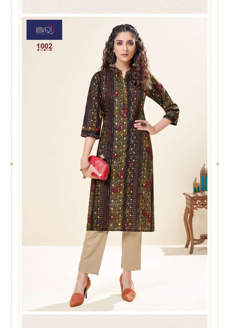 Suryajyoti Prisha Vol 1 Rayon Foil Printed Fancy Casual Wear Kurtis