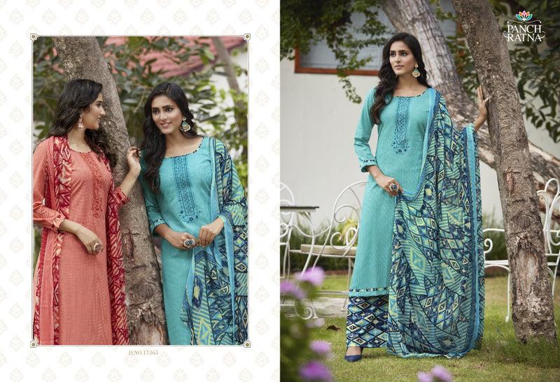 Panchratna Colours Pure Cotton Print Sequence Work Salwar Kameez