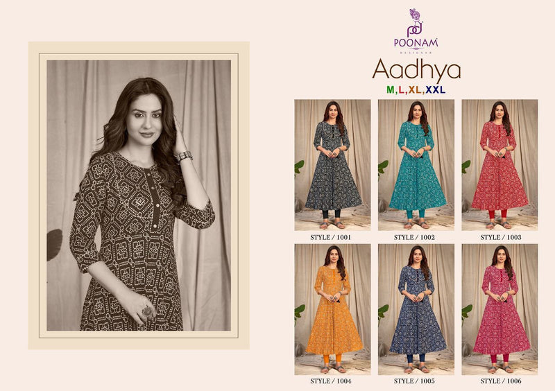 Poonam Designer Aadhya Pure Rayon Bandhani Printed Gown Collection