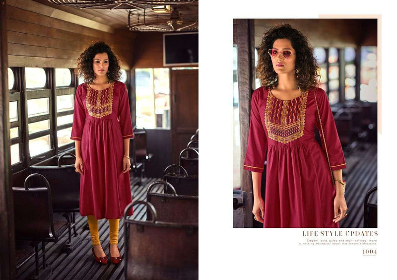 Poonam Designer Sahiya Rayon Designer Casual Kurti Wear