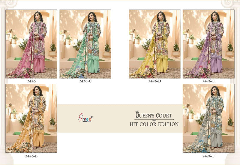 Shree Fabs Queens Court Hit Colour Edition Pure Cotton Print Embroidery Printed Pakistani Designer Salwar Suit