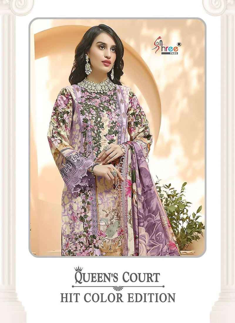 Shree Fabs Queens Court Hit Colour Edition Pure Cotton Print Embroidery Printed Pakistani Designer Salwar Suit