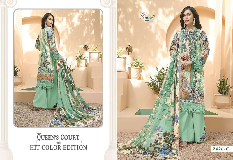 Shree Fabs Queens Court Hit Colour Edition Pure Cotton Print Embroidery Printed Pakistani Designer Salwar Suit