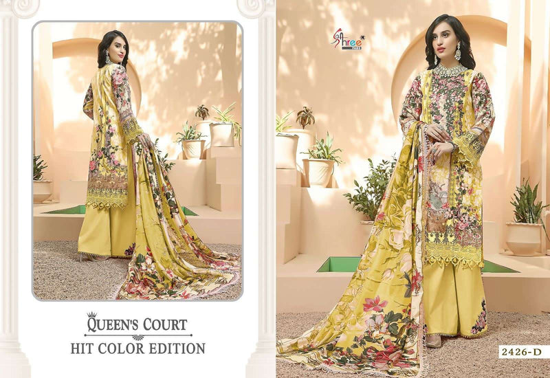 Shree Fabs Queens Court Hit Colour Edition Pure Cotton Print Embroidery Printed Pakistani Designer Salwar Suit