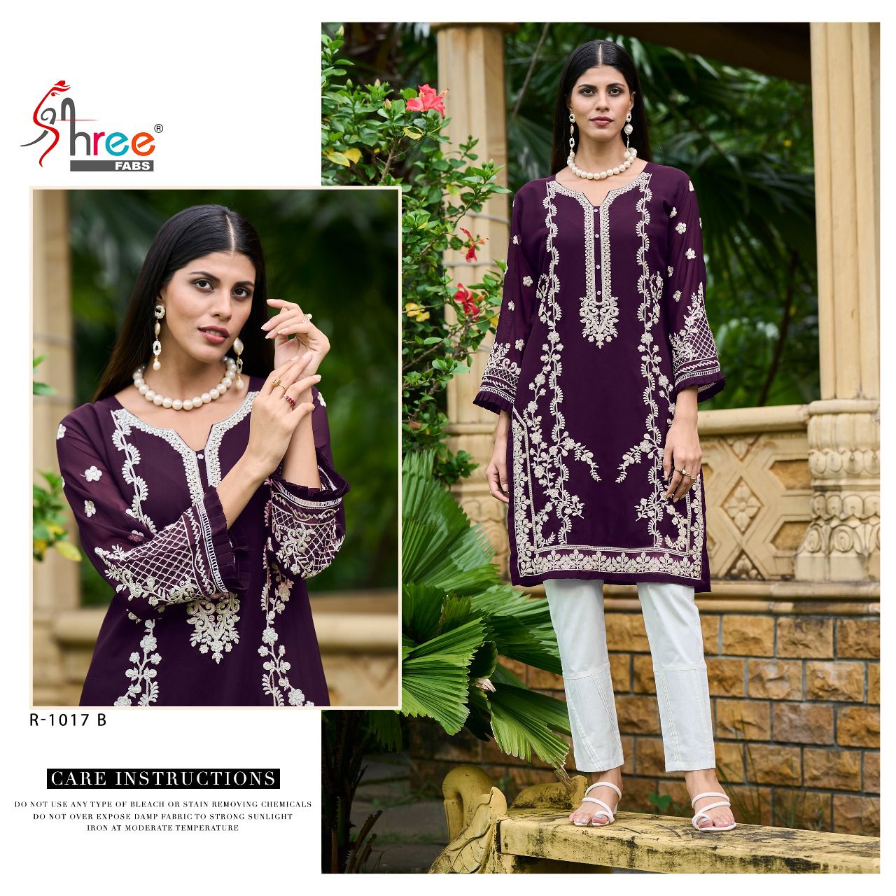 Shree Fabs Dno R 1017 Georgette With Beautiful Embroidery Work Stylish Designer Party Wear Kurti