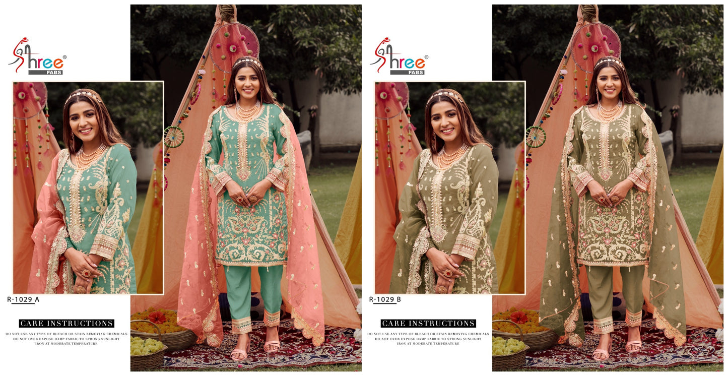 Shree Fabs Dno R 1029 Organza With Beautiful Embroidery Work Stylish Designer Wedding Look Salwar Kameez