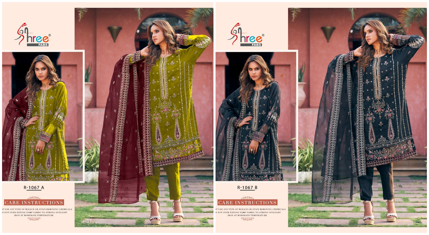 shree Fabs Dno R 1067 Organza With Heavy Embroidery Work Stylish Designer Pakistani Kurti