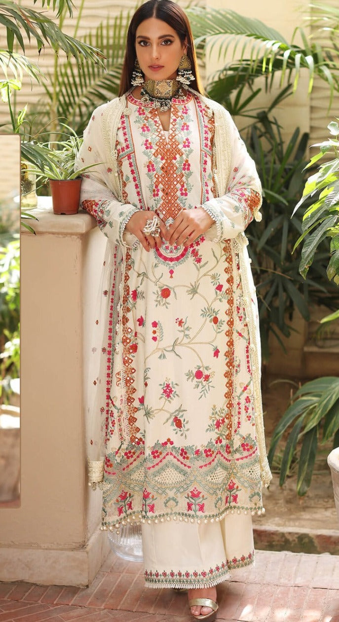 Ramsha Dno R 514 Georgette With Heavy Beautiful Embroidery Work Stylish Designer Pakistani Party wear Salwar Kameez