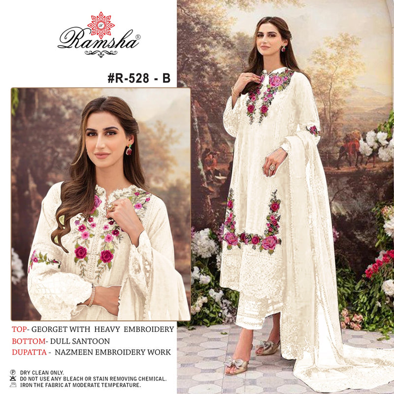 Ramsha R 528 B Georgette With Beautiful Work Stylish Designer Pakistan