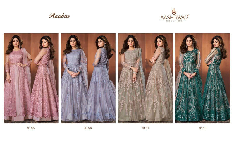 Aashirwad Creation Raabta Butterfly Net Designer Ready Made Wedding Wear Salwar Suits