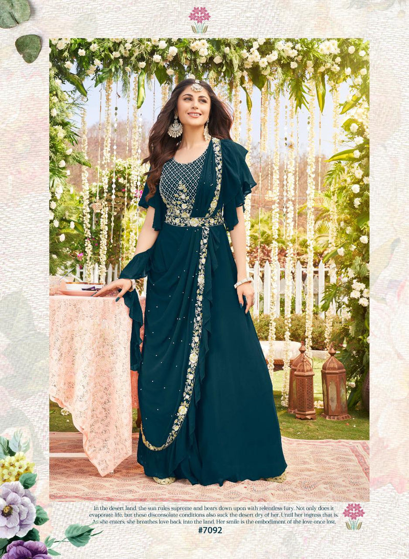 Anju Fabs Raas Georgette With Heavy Hand Work Stylish Designer Party Wear Attractive Look Long Kurti