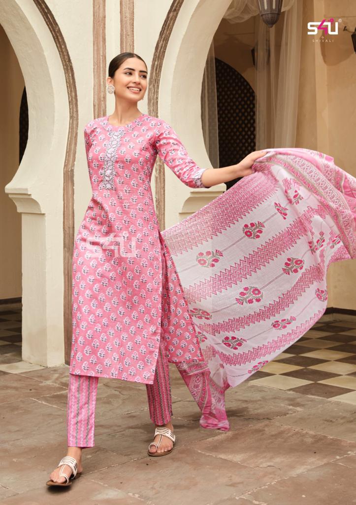 S4u Shivali Rabta Pure Cotton With Fancy Printed Work Stylish Designer Casual Wear Kurti