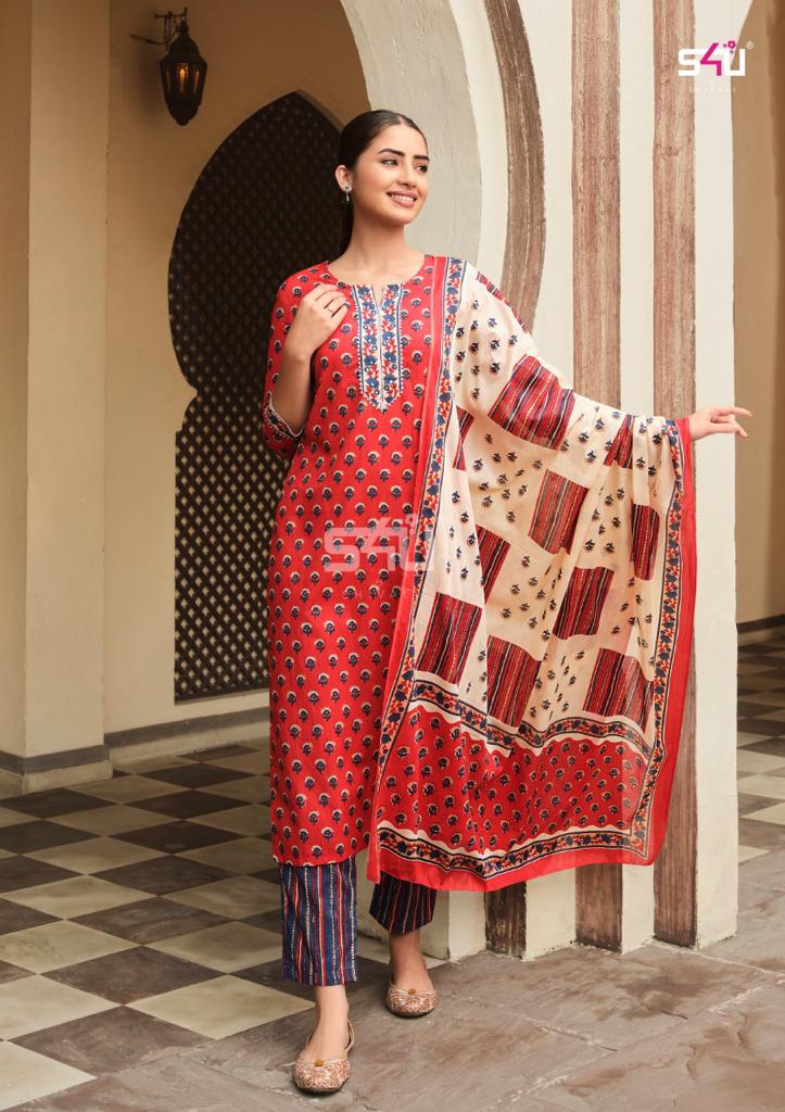 S4u Shivali Rabta Pure Cotton With Fancy Printed Work Stylish Designer Casual Wear Kurti