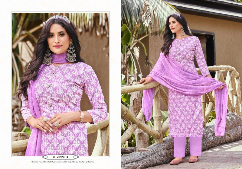 Radha Fab Rose Cotton Festice Wear Salwar Suits With Foil Print