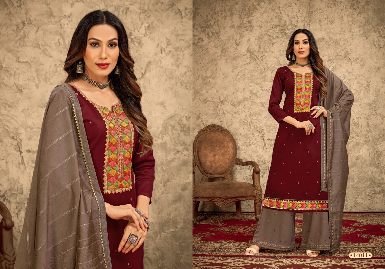 Panch Ratna Rangriti Patiyala Jam Silk With Heavy Embroidery Work Stylish Designer Festive Wear Salwar Kameez