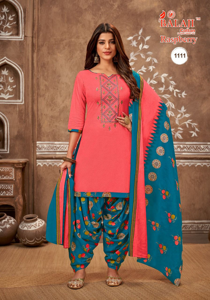 Balaji Raspberry Vol 11 Pure Cotton With Heavy Beautiful Work Stylish Designer Casual Look Salwar Suit