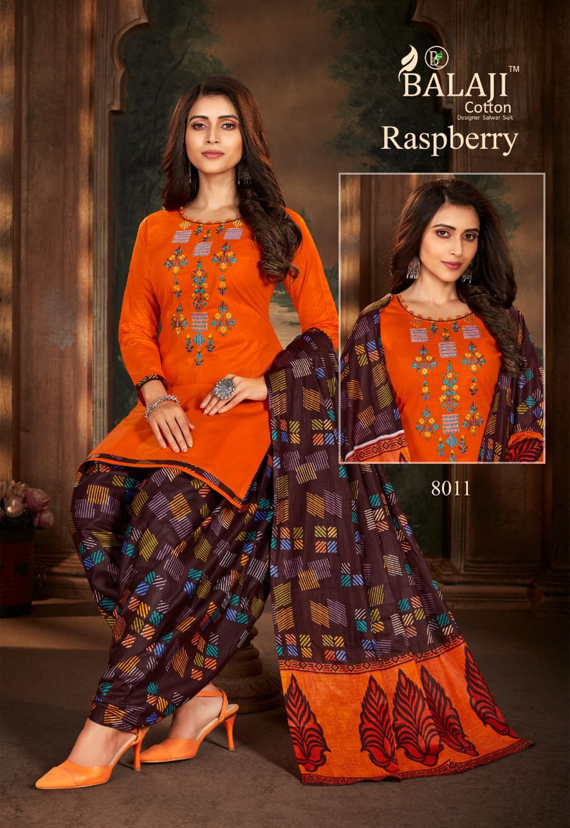 Balaji Cotton Raspberry Festive Wear Salwar Suits With Cotton Print