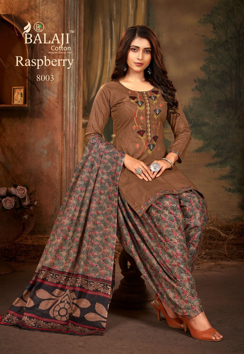 Balaji Cotton Raspberry Festive Wear Salwar Suits With Cotton Print