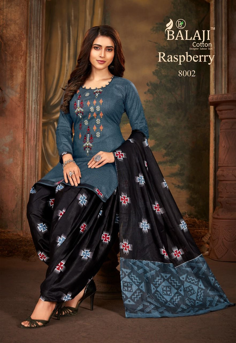 Balaji Cotton Raspberry Festive Wear Salwar Suits With Cotton Print