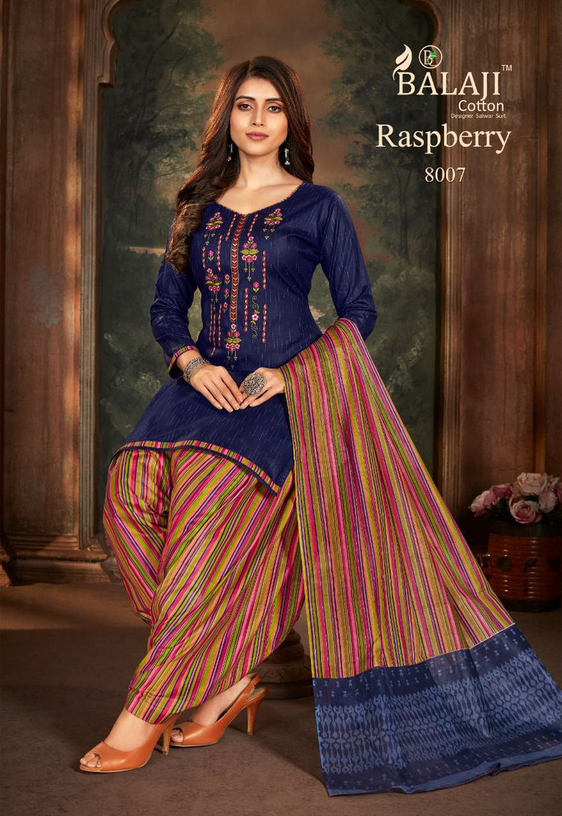 Balaji Cotton Raspberry Festive Wear Salwar Suits With Cotton Print