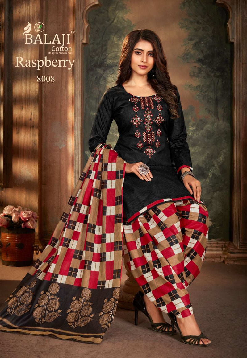 Balaji Cotton Raspberry Festive Wear Salwar Suits With Cotton Print