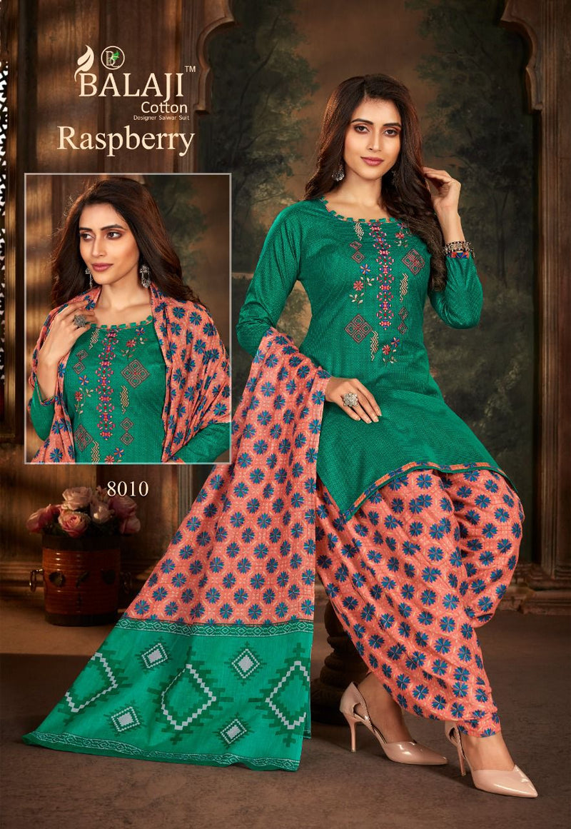 Balaji Cotton Raspberry Festive Wear Salwar Suits With Cotton Print