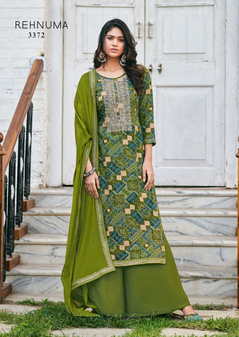 Rang Rehnuma Rayon Print Foil Fancy Sequence Work Neck Printed Designer Salwar Kameez