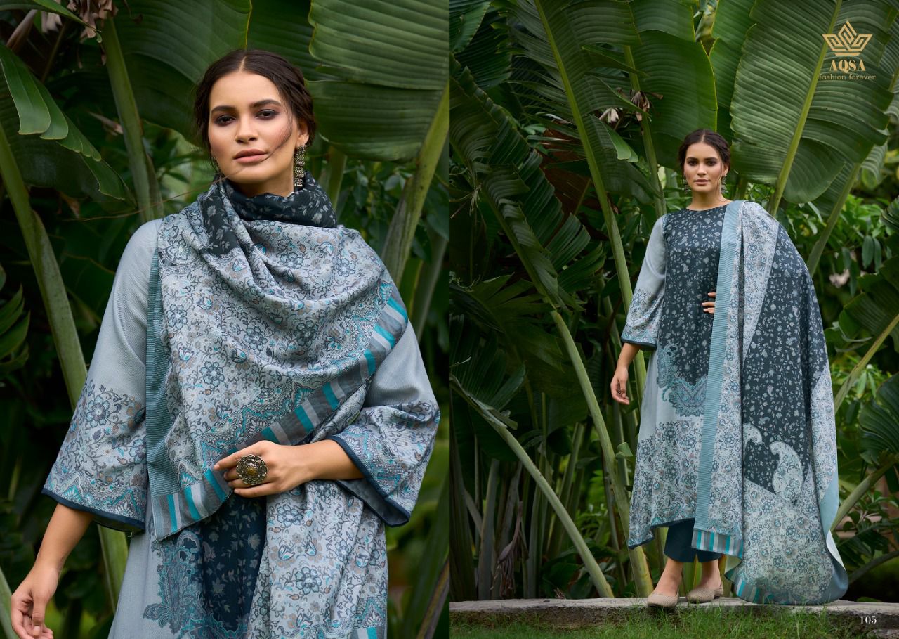 Aqsa Rimsha Pashmina With Printed Work Stylish Designer Casual Wear Salwar Kameez