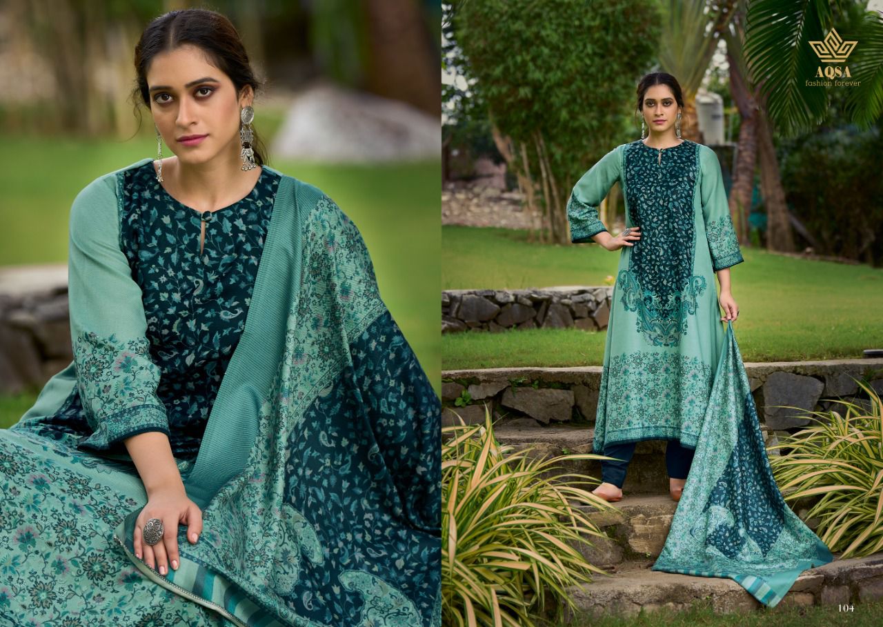 Aqsa Rimsha Pashmina With Printed Work Stylish Designer Casual Wear Salwar Kameez