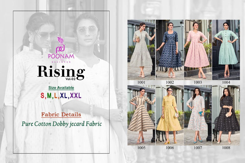 Poonam Rising Vol 2 Pure Cotton Stylish Designer Casual Wear Party Look Fancy Long Kurti