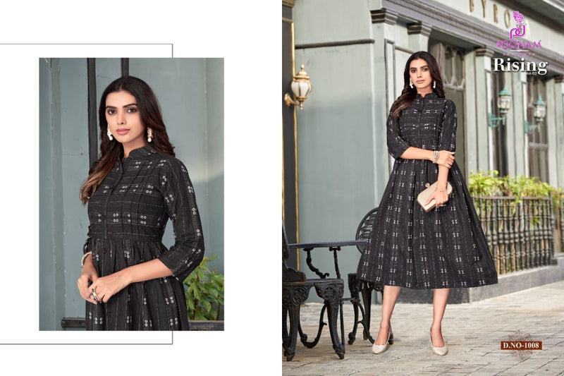 Poonam Rising Vol 2 Pure Cotton Stylish Designer Casual Wear Party Look Fancy Long Kurti