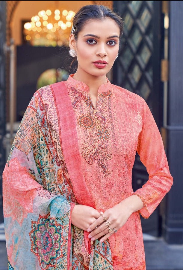 Alok Suits Riwayat Muslin Party Wear Salwar Suits With Digital Print & Embroidery