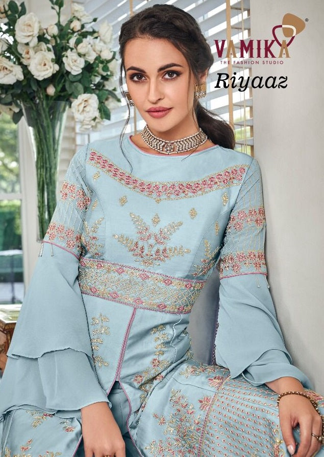 Vamika Riaaz Georgette With Heavy Embroidery & Hand Work Stylish Designer Festive Wear Kurti