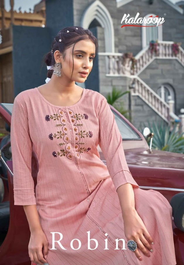 Kalaroop Kajree Robin Fancy With Hand Work Stylish Designer Casual Wear Fancy Kurti